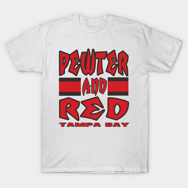 Tampa LYFE Pewter and Red True Football Colors! T-Shirt by pralonhitam